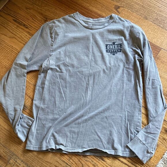 O’Neill Pigment Dye 100% Cotton Long Sleeve Crewneck Graphic Tee T-Shirt Sz L - Picture 2 of 7